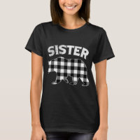 Black And White Buffalo Plaid Sister Bear Christma