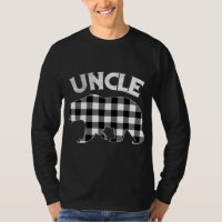 Black And White Buffalo Plaid Uncle Bear Christmas