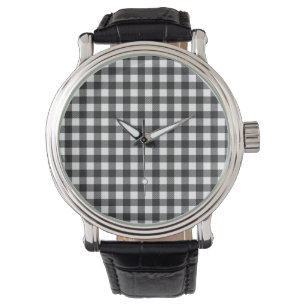 Black and White Buffalo Plaid Watch