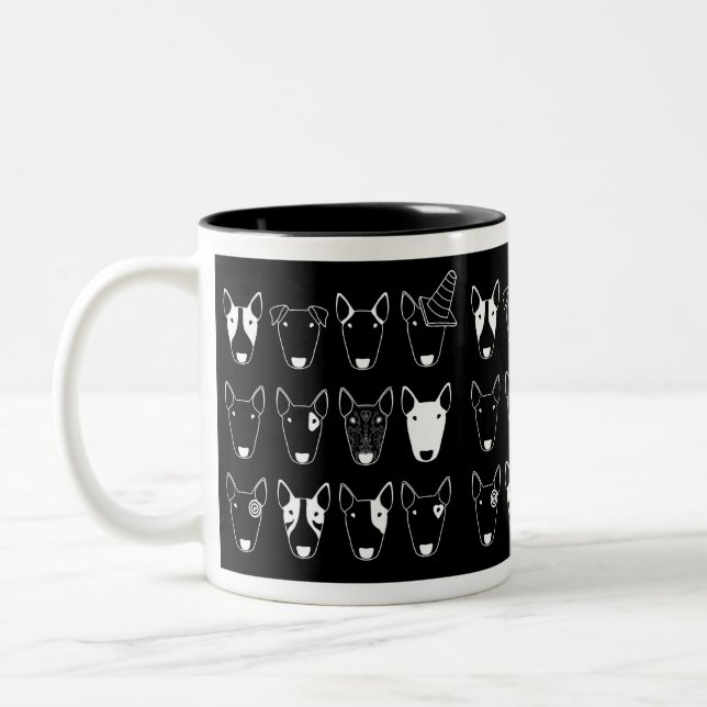 Black and White Bull Terrier Mug (Multibull Line) (Left)