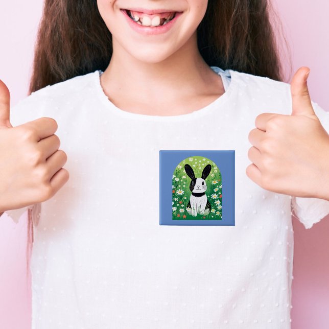 Black And White Bunny Button (Creator Uploaded)