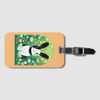 Black And White Bunny Luggage Tag