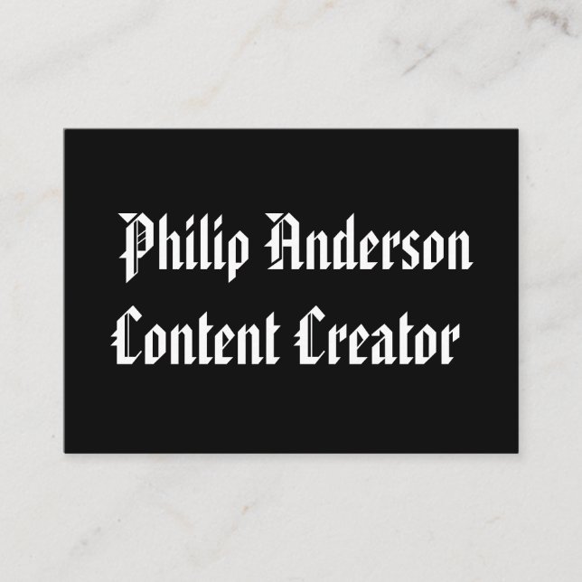 Black and white business card (Front)