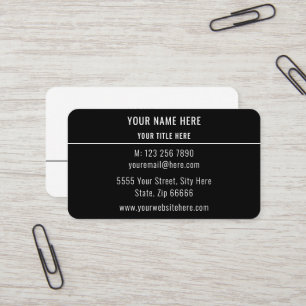 Black and White Business Card Your Own Design