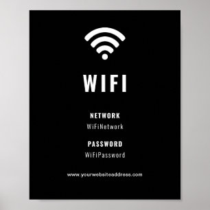 Black And White Business Company Corporate WiFi  Poster