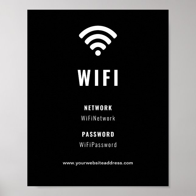 Black And White Business Company Corporate WiFi  Poster (Front)
