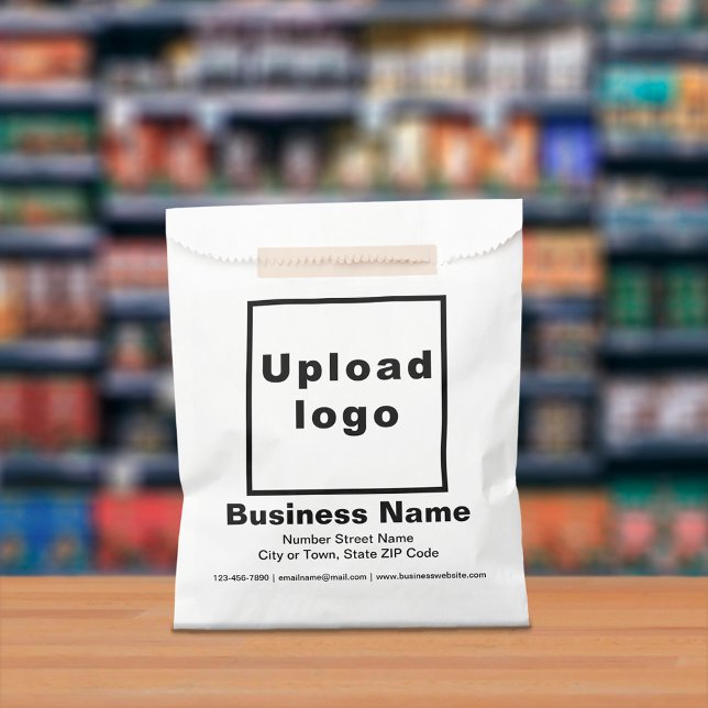 Black and White Business Paper Bag (Black and white paper bag displayed in a store)