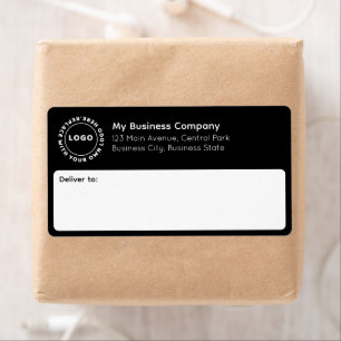 Black and White Business Shipping Label