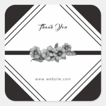 Black and white Business Thank you Sticker