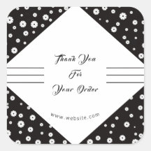 Black and white Business Thank you Sticker