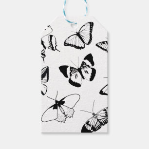 Black and White Butterflies Custom Gift Tags