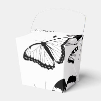 Black and White Butterflies Favor Box