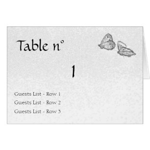 Black and white Butterflies Wedding Table Placehol