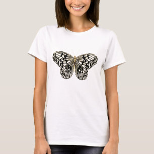 Black and white butterfly,coral pink background T-Shirt