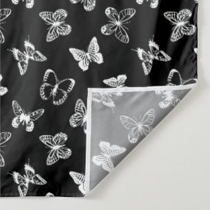 Black and White Butterfly illustration Black  Tapestry