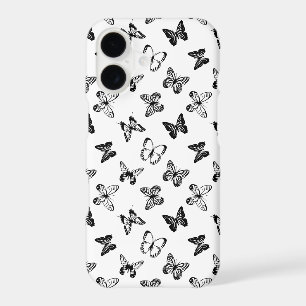 Black and White Butterfly illustration White
