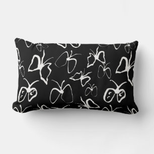 Black and White Butterfly Lumbar Pillow