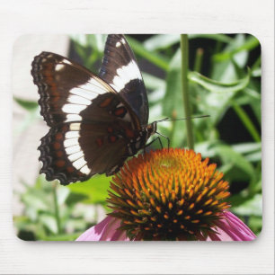 Black and White Butterfly Mouse Pad