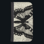 Black and White Butterfly on Cracked Background Samsung S4 Wallet Case<br><div class="desc">A simple black and white butterfly is the focus of this print by Vision Studio. The two-toned insect and the cracked background give the piece a rustic feel. Order your copy today!</div>