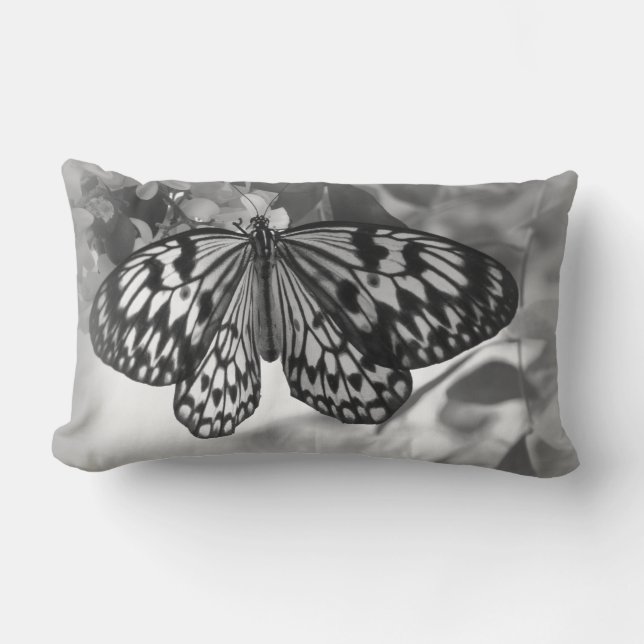 Black and White Butterfly Pillow (Front)