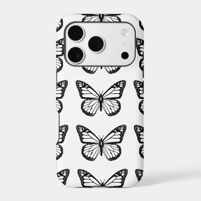 Black and White Butterfly Stencil Pattern (Verso)