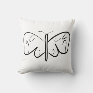 black and white butterfly throw pillow