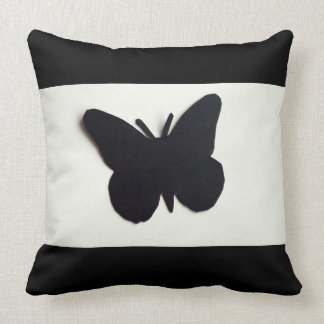 BLACK AND WHITE BUTTERFLY THROW PILLOW
