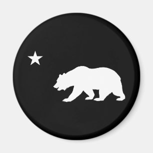 Black and White California Bear Magnet