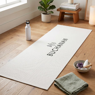 Black and White Calligraphy Bridal shower Yoga Mat