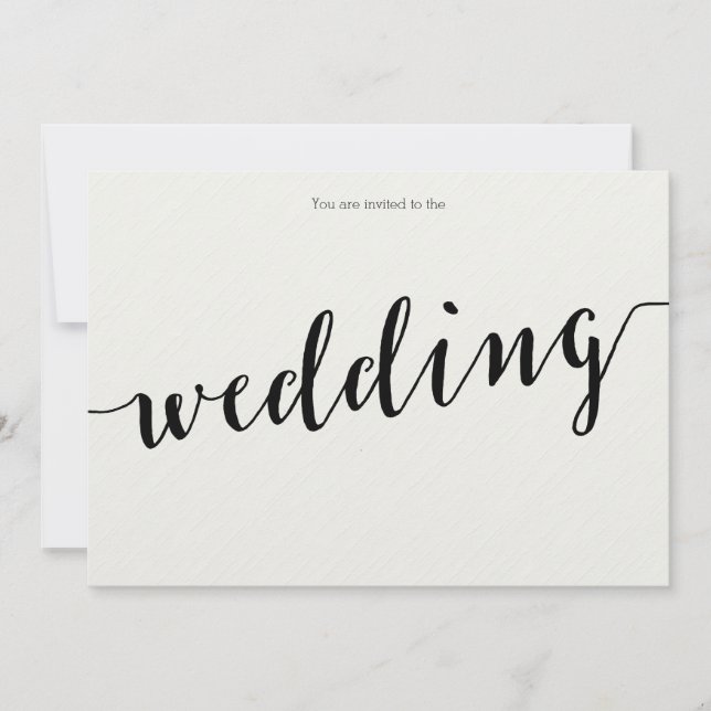 Black And White Calligraphy Wedding Invitations (Front)