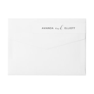 Black and White Calligraphy Wedding Return Address Wrap Around Label