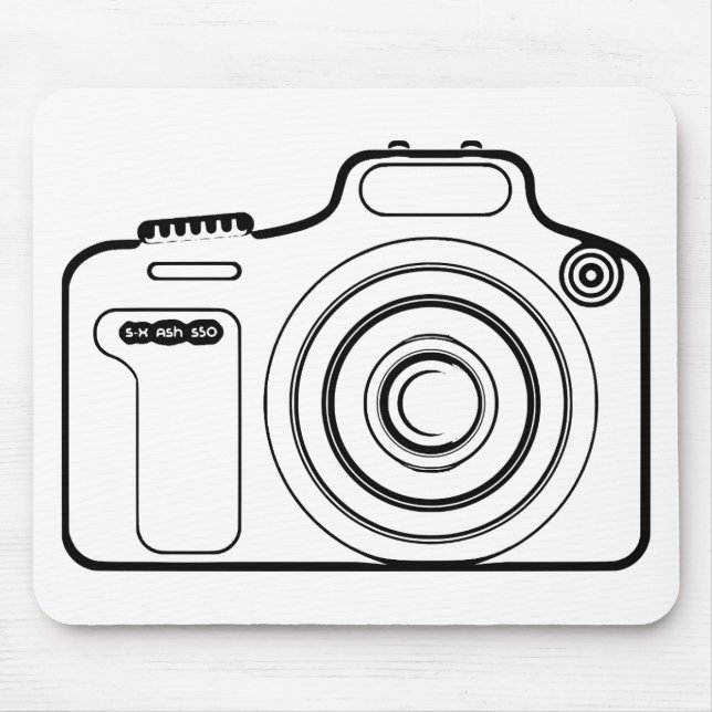 Black and white camera mouse pad (Front)