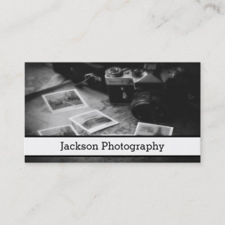 Black and White Camera Photography Business Card