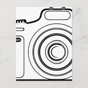 Black and white camera postcard