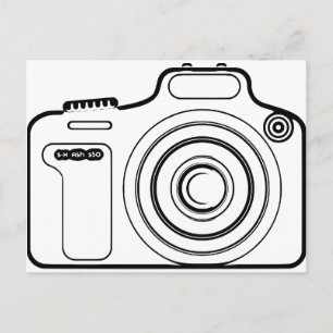Black and white camera postcard