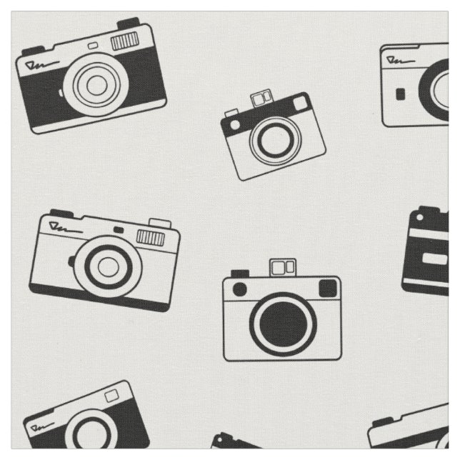 Black and white cameras fabric (Close Up)