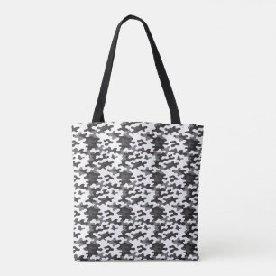 Black and White Camo Tote Bag