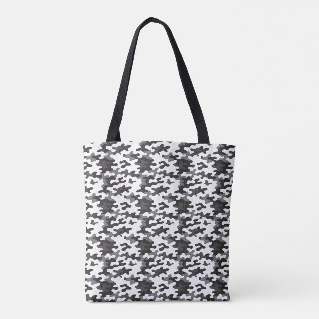 Black and White Camo Tote Bag (Back)