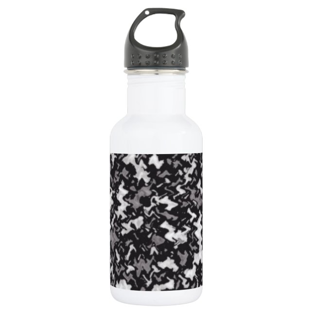 Black And White Camouflage 532 Ml Water Bottle (Front)