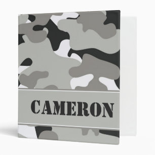 Black and White Camouflage (Camo)   Personalized Binder