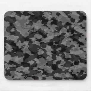 Black And White Camouflage Mouse Pad