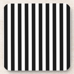 Black and white candy stripes coaster