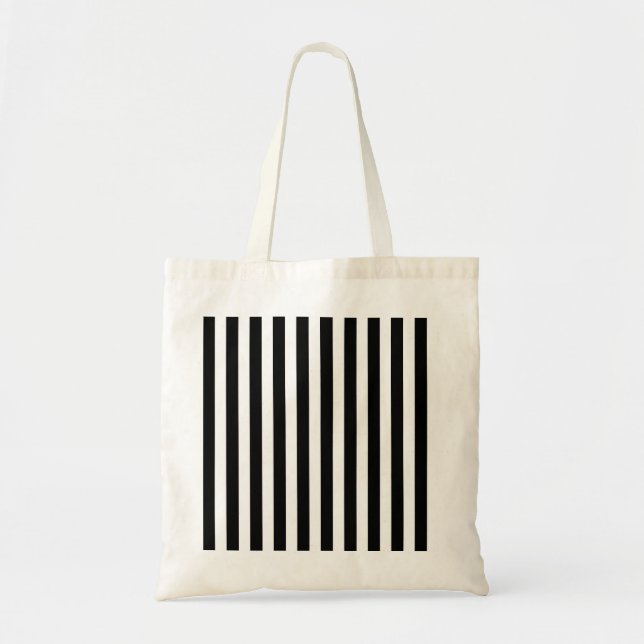 Black and white candy stripes tote bag (Front)
