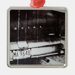 Black and white car metal ornament