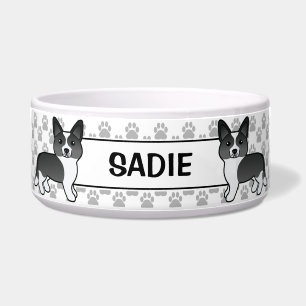 Black And White Cardigan Welsh Corgi Dog & Name