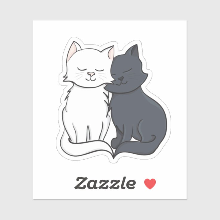 Black and White Cartoon Cat Love | Zazzle Black and White Cartoon Cat Love | Zazzle