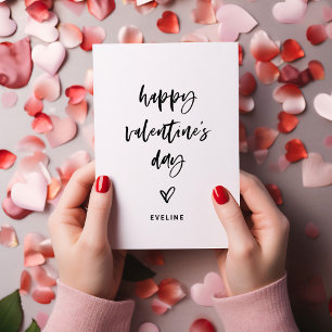 Black and White Casual Script and Heart Valentine Magnetic Invitation