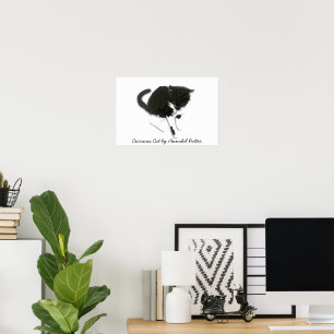 Black and White Cat Art Custom Poster