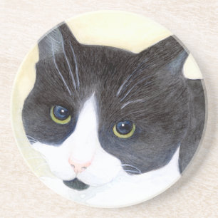Black and White Cat Coaster