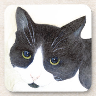 Black and White Cat Coaster